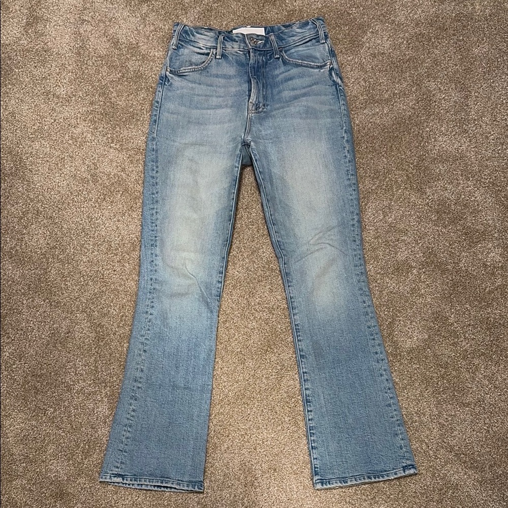 MOTHER The Hustler High Waist Ankle Bootcut Jeans